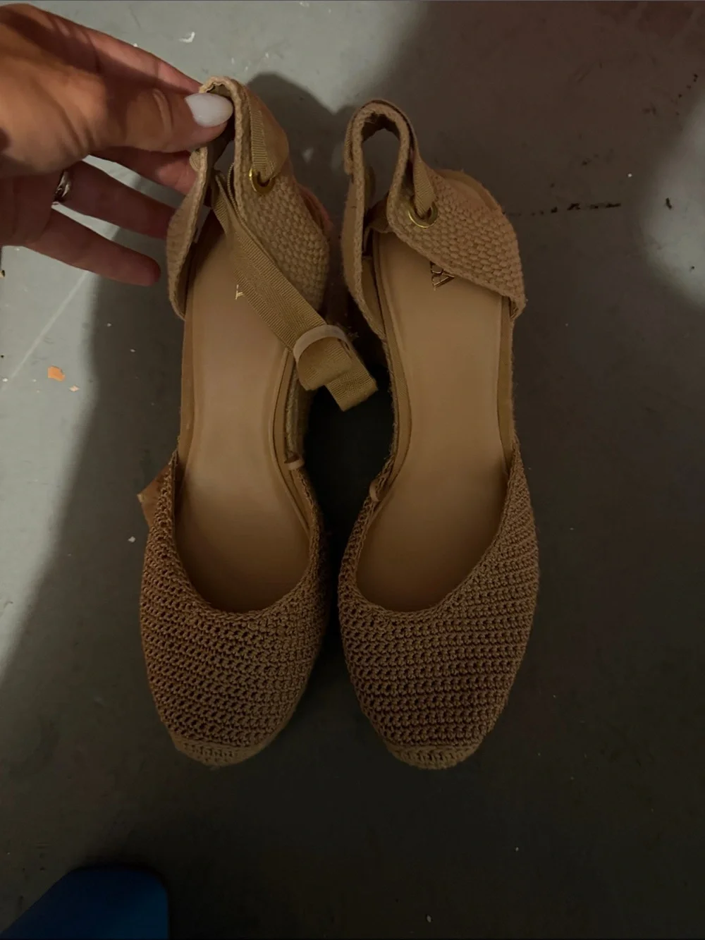 Zara Woven Espadrille Flats in Tan